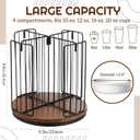 Geelin 4 Compartment 9.3 x 8.8 Inch Coffee Cup Dispenser, Rotating Mug Holder, Black Wire Disposable Coffee Mug Dispenser Removable, Plastic Cup Storage and Lid Holder for Kitchen, Cabinet Storage
