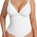 FeelinGirl White Body Suits Women Thong Shapewear Bodysuit Tummy Control Going Out Tank Tops, White, X-Small
