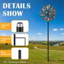 LEIFIDE Matte Black 72" h Replacement Pole for Large Wind Spinner, Windmill Replacement Parts, Three-Part Composition, 22mm Thicker Tube, Easy Assembly for Large Metal Wind Spinner (2 Prongs Base)