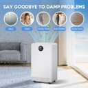 2500 Sq.Ft Dehumidifier with Drain Hose for Basement and Home Large Bedroom Bathroom, 35 Pints Dehumidifiers with Auto Shut Off, Intelligent Humidity Control, Auto Defrost, 3 Modes, 24HR Timer