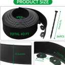 40 FT Landscape Edging No Dig [Extra Tall 4 Inch High] with 36 Spikes, Heavy-Duty Plastic Garden Edging Border (Black, 40FT)