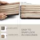 THYOI Premium Deck Tiles, Patio Flooring - Outdoor Waterproof Acacia Wood Tiles for All Weather Use - Balcony, Backyard, Indoor & Outdoor (Square Ft) (10, White, 6S)