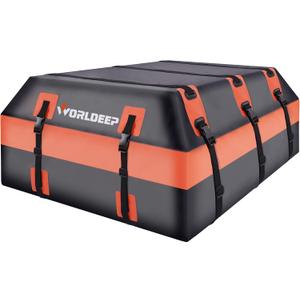 Rooftop Cargo Carrier,16 Cubic Feet Soft-Shell Rooftop Cargo Bag, Car Topper Luggage Carrier Waterproof with Anti-Slip Mat for All Vehicles with/Without Rack,Includes 6 Door Hooks