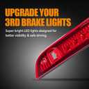 Third 3rd Brake Light LED for 2007-2017 Jeep Patriot, High Mount Rear Brake Lights Assembly for 07-17 Jeep Patriot, Waterproof Center Cab Lamp Stop Light (Red)