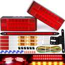 Boat LED Trailer Lights Kit and Light Bar with Wiring Harness Combined Stop, Tail Lights, Amber Trailer Marker Lights, Boat Trailer for Camper Truck Snowmobile