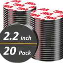 55MM Big Round Magnets with Adhesive Backing,Precut Strong Sticky Magnetic Dots Tapes for DIY Crafts Projects Whiteboard, Fridge, Organization(Diameter 2.2" x 0.08" Thick-20PCS)
