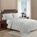 Tommy Bahama - Queen Quilt Set, Reversible Cotton Bedding with Matching Shams, Coastal Bedspread, Super Soft Bedding Set (Turtle Cove Grey, Queen)