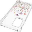 Floral Clear Case for Moto G Stylus 5G 2024 for Women Girls,Pretty Phone Cover,Flower Design Slim Soft Transparent Drop Proof TPU Protective Silicone Bumper Case,FL-37