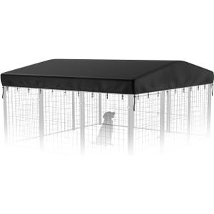 PawGiant 10x10ft Outdoor Dog Kennel Cover Replacement, 600D Waterproof UV-Resistant Oxford Cloth for Dog Kennel Enclosure with Windproof Drawstrings Outside, Large