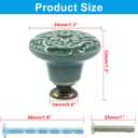 Piutouyar Green Ceramic knobs, Kitchen Cabinet Knobs, Retro Dresser Knobs, Drawer Knobs, Furniture Knobs and Pulls for Drawer, Dressers, Cupboard, Closet, 34mm / 1.3Inch Diameter(15Pcs)