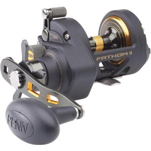 PENN Fathom II Star Drag Conventional Fishing Reel, Black Gold, 25N, 15 Right