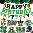 Football Birthday Party Decorations - Happy Birthday Banner, Themed Party Supplies, Pom Poms