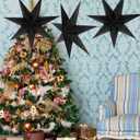 Paper Star Lantern Lamp Shade 3PCS Stars Hanging Garland Large Hollow Out Xmas Tree Topper Foldable Christmas New Year Wedding Party Holiday Birthday Dercoration for Indoor and Outdoor 20in (Black)