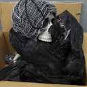 LANGXUN 6ft Sound-Controlled Swinging Scary Skeleton Ghost Decoration, 2025 Halloween Decorations Outdoor, Featuring Sound and Light Decorations for Outdoor Garden, Porch, Yard Decor