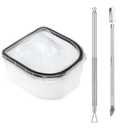 Nail Soaking Bowl, Soak Off Gel Polish Dip Powder Remover Hand Acetone Nail Soak Off Bowl Manicure Bowl with Triangle Cuticle Peeler and Stainless Steel Cuticle Pusher Nail Art Tool (Black-3PCS Set)