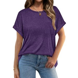 onlypuff Casual Womens Top Short Sleeve Summer Shirts Cute Tee Shirt Loose Tunic Top 2025 Fashion Trendy (XXL)