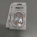 2 x Almond Press on Medium French Tip Nails with Silver Bow Design - 3D Water Ripple Acrylic Y2k Star Stiletto False Nails - Full Cover Stick on for Women Manicure - 24Pcs (Standard)