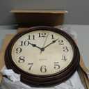 Plumeet Extra Large Retro Wall Clock, 16'' Non Ticking Classic Silent Vintage Wall Clocks Decorative Kitchen Living Room Bedroom - Battery Operated (Copper Gold)