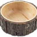 GoCraft Wood Potpourri Bowl with Tree Bark, Small, 6" Diameter x 3" Height, Wooden Decorative Bowl