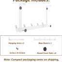 KitchLife Over The Door Hooks - Heavy Duty 5-Hook Organizer, 80lb Total Capacity for Robes, Coats & Towels, Fits 1 3/4" Doors, L18U, Gap-Free & Scratch-Free Design, White,2-Pack