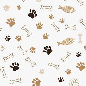 Peel and Stick Wallpaper Wall Decor Contact Paper Removable 17.7"x118.1" Wall Paper Cute Paw Prints Bones Warm Earth Tones for Classroom Bedroom Desk Cabinets Drawers Kitchen