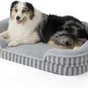 LE SURE Cute Dog Beds for Extra Large Dogs, Orthopedic Waterproof XL Pet Bed with Sides, High Back Non-Slip and Egg-Crate Foam Big Dog Couch Sofa with Washable Removable Cover, Grey