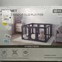 Acrylic Clear Dog Playpen Indoor with Door, 26'' H Transparent Dog Play Pen for Small Dogs, No-Connector Modular Puppy Playpen with Integrated Suction Cups Base, 10 Panels, Black