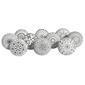 Royal Kraft Vintage Grey Painted Ceramic Pull Knobs for Kitchen Cabinet, Door & Drawer, Wardrobe, Cupboard (Set of 10) Sknob014