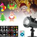 Christmas Decorative Lighting Projectors,Snowflake Led Holiday Projector Light with 12pc Slides Patterns Outdoor Christmas Ornaments Lights for Xmas Birthday Party