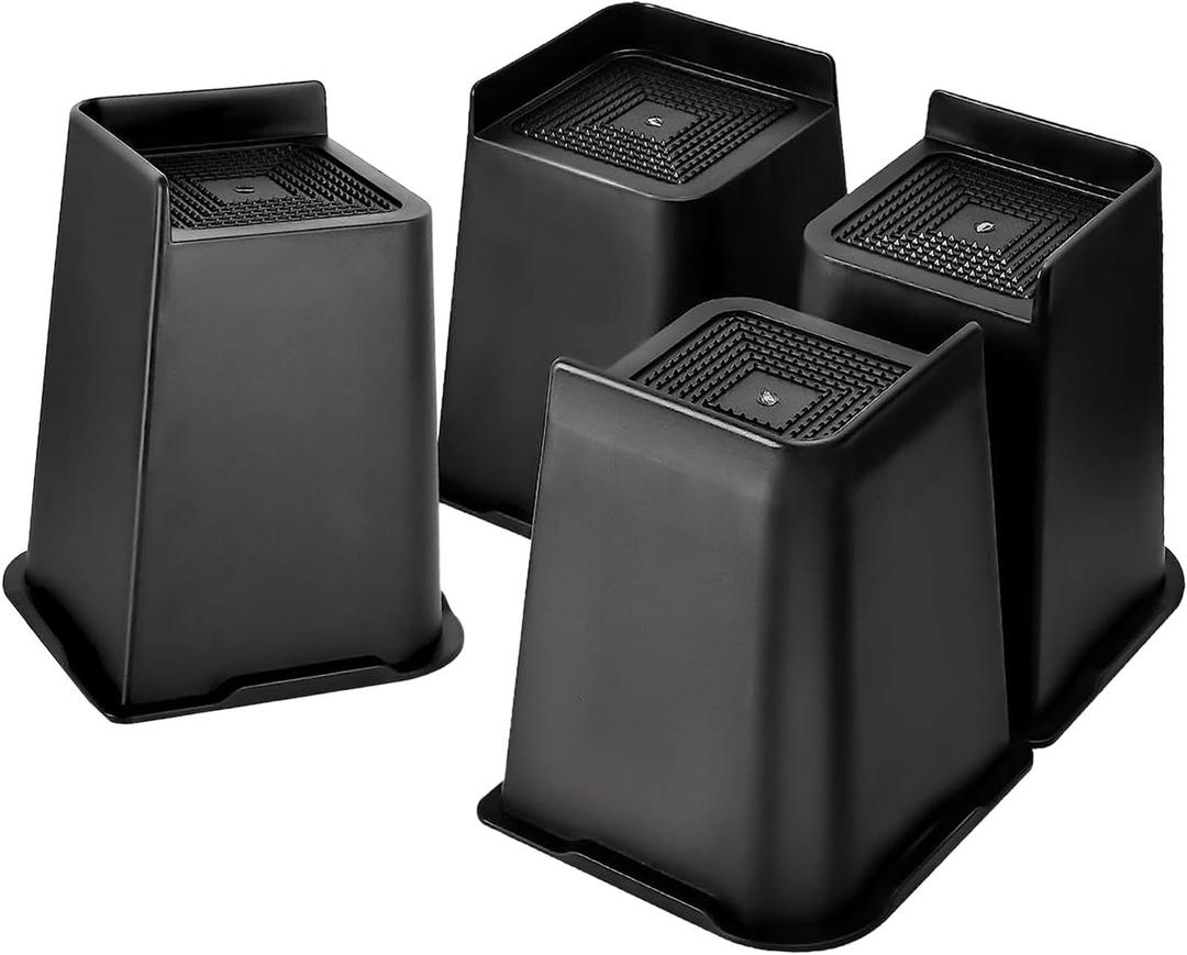 4Pcs 8inch Furniture Risers Bed Raising Blocks Bed Legs Risers Trapezoidal Shape