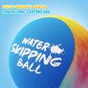 Water Skipping Ball Pool Water Toy, 5 Pack Water Bouncing Ball Ink-Splashed Colorful Skip Balls, Summer Beach Swim Toys Games for Kids and Adult Games
