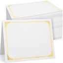 Fainne 80 Pieces Certificate Holders Diploma Holders Document Holder Certificate Covers Certificate Folders with Gold Foil Border for Letter Size 8.5 x 11 Inches Diploma Documents Awards (White)