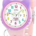 Ayybboo Cat Kids Analog Watch for Girls Boys Toddler, Learning Time and Easy to Read, 30M Waterproof Children Quartz Wristwatches, Cute Telling Time Hand Watch with Cartoon Soft Strap Age 512