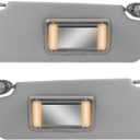 1 Pair Left Driver & Right Passenger Side Sun Visor with Mirror and Light Compatible with Honda Pilot 2017-2021 Honda Ridgeline 2018-2020 Replacement for 83230-TG7-A12ZB 83280-TG7-A12ZB (Gray)