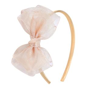 4.5-Inch Organza Headband-Enchanting Fairy-Tale Princess Hair Accessories for Girls, Toddlers, Kids, and Teens -Champagne Gold