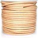 Round Leather Cords, Genuine Leather String for Jewelry Making DIY Crafts, Beading Work, Necklace Cords, Bracelet, Craft Work (Natural, 3mm)