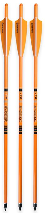 BOWSOUL Crossbow Bolts 20inch Fluorescence Color Carbon Crossbow Hunting Arrows with 4" Vanes and Replaced Arrowhead(3 Pack) (Fluorescein Orange)