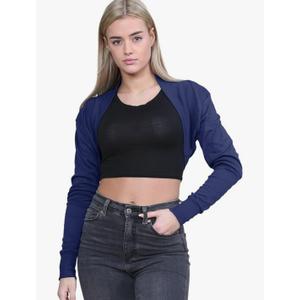 Janisramone Shrug Cotton Long Sleeve Navy Small