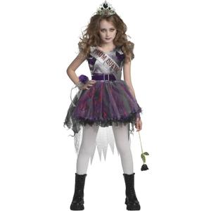 Spooktacular Creations Zombie Prom Queen Costume for Girls, Halloween Costumes for Kids, Zombie Princess Outfit for Girls (Large(10-12 yrs), Purple)