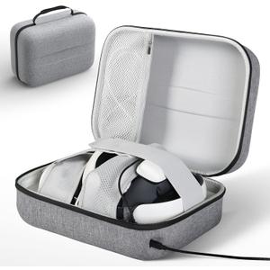 Hard Carrying Case with Type-C Charging Cable, Compatible with Meta Quest 3S, Quest 3, Quest 2, Vision Pro