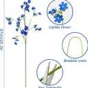 Artificial Flowers 8PCS Silk Flowers with Long Stems, Fake Flowers Bulk Fake Babys Breath, Royal Blue Flowers for Tall Vase Outdoor Garden Wedding Party Home Table Centerpiece