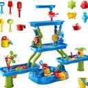 Kids Water Table for Toddlers Kids Ages 3-5 4-8, 5-Tier Water Table with Rich Activity Set, Summer Outdoor Beach Outside Backgard Sensory Toys for Kids Toddlers Boys Girls
