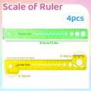 11.81 Inch Flexible Ruler, 3PCS Translucent Plastic Rulers/ Shatterproof Bendy Rulers with Inches and Centimeters, Bendable Straight Gradient Folding Rulers for Home, School, Classroom, Office