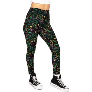 Tipsy Elves Mardi Gras Leggings - Comfortable Non See-Through Mid and High Waisted Stretch Leggings