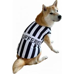 ComfyCamper Black and White Sports Referee Dog Cape Costume - XL Cosplay Rufferee Halloween Costumes Christmas, XL