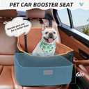 HEGGCOOE Small Dog Car Seat, Memory Foam Dog Booster Seats with Thick Cushion for Medium Dogs Under 35lbs, Detachable Washable Pet Car Seat Travel Bed with Storage Pockets,2 Safety Belts