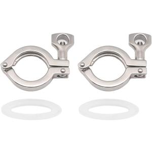 Beduan 2" Sanitary Tri Clamp, 304 Stainless Steel Single Pin Heavy Duty Tri Clamp Clover with Wing Nut for Ferrule TC 2". 2Pack (2 Inch)