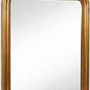 Hamilton Hills 20x30 inch Vintage Gold Mirror | French Baroque & Antique Arched Mirror for Wall Decor | Gold Bathroom Mirror | Ornate Entryway Mirrors for Wall | Decorative Fancy Vanity to Hang