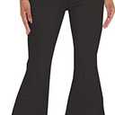 Bell Bottom Jeans for Women Vintage High Waisted Ripped Hole Raw Hem Denim Flare Jeans Pants, XXL, Black