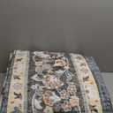 10x12 Washable Area Rug for Living Room - Non-Slip Vintage Rugs Green Blue